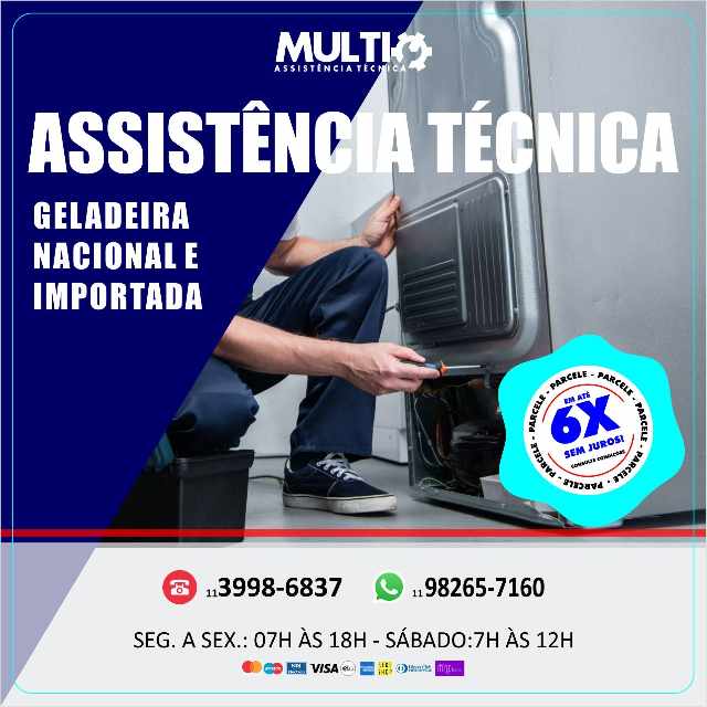 Assistência geladeiras nacionais e importados