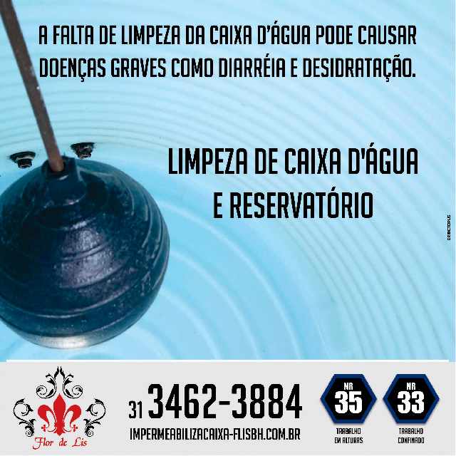 Limpeza reservatório e caixas de água